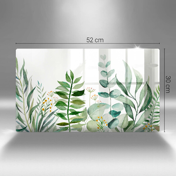 Tabla de cortar de vidrio Ilustración de hojas de plantas