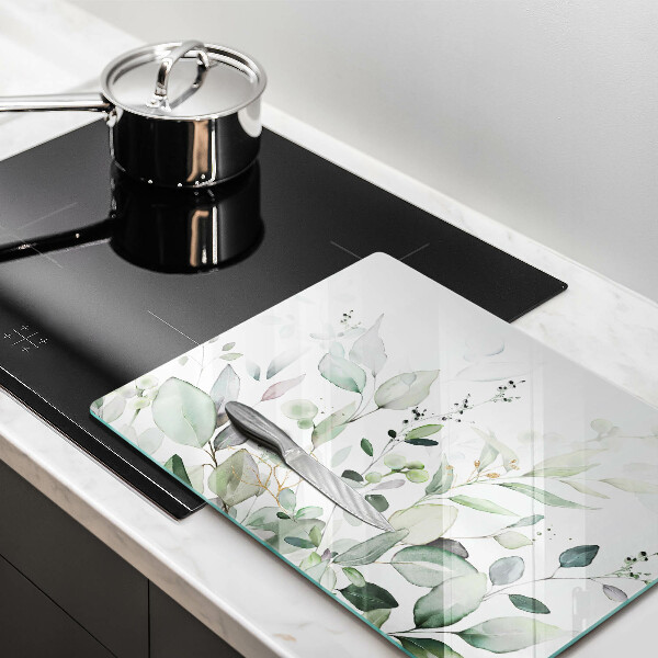 Tabla de cortar de vidrio Plantas de acuarela