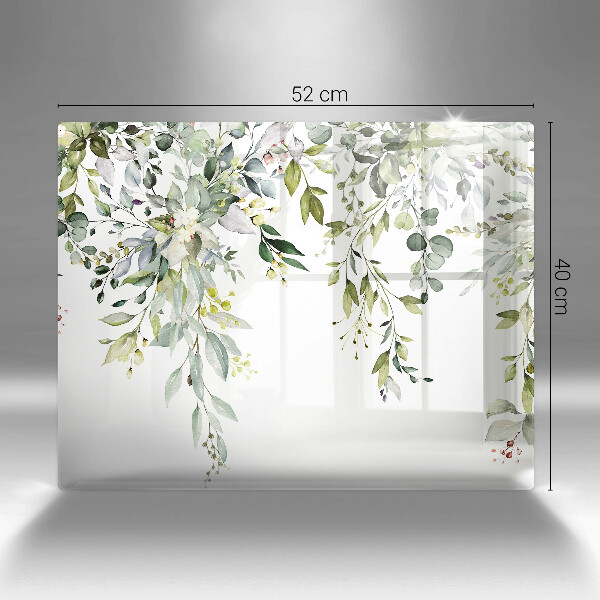 Tabla de cortar de vidrio Hojas y flores decorativas