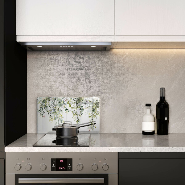 Tabla de cortar de vidrio Hojas y flores decorativas