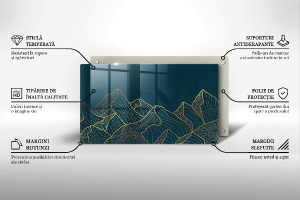 Tabla de cortar de vidrio Montañas abstractas
