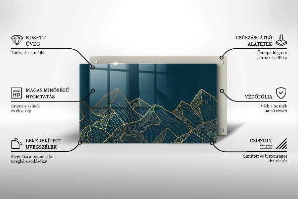 Tabla de cortar de vidrio Montañas abstractas