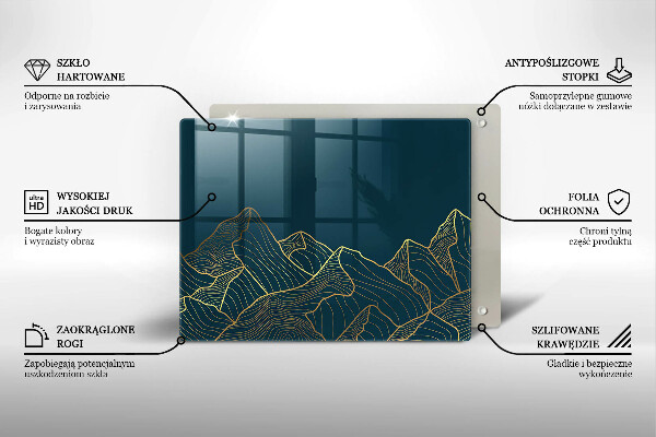Tabla de cortar de vidrio Montañas abstractas