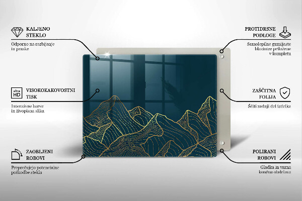 Tabla de cortar de vidrio Montañas abstractas