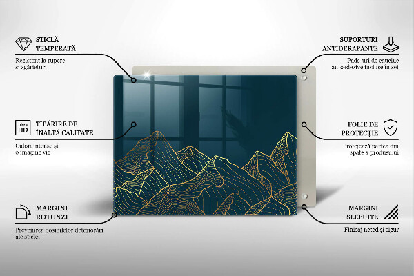 Tabla de cortar de vidrio Montañas abstractas