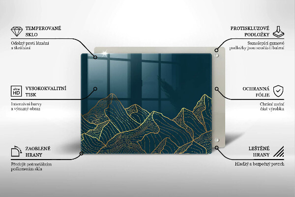 Tabla de cortar de vidrio Montañas abstractas