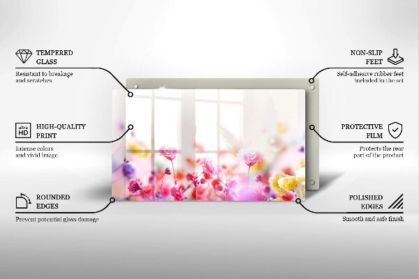 Tabla de cortar de vidrio Prado de flores