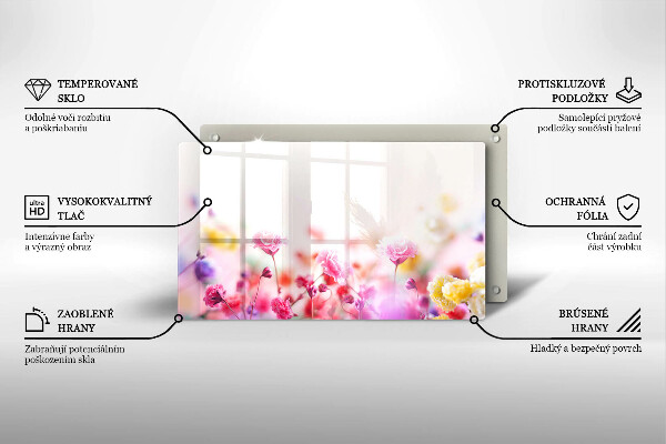 Tabla de cortar de vidrio Prado de flores