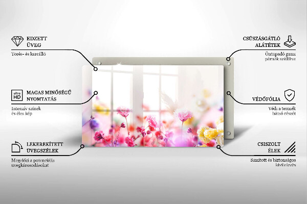 Tabla de cortar de vidrio Prado de flores