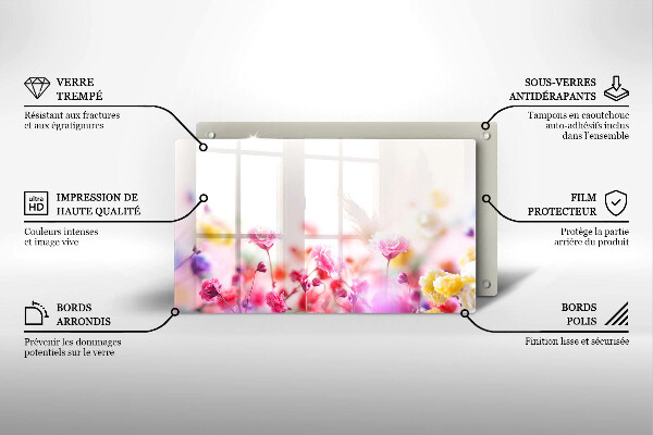 Tabla de cortar de vidrio Prado de flores