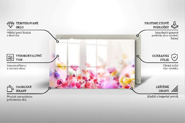 Tabla de cortar de vidrio Prado de flores