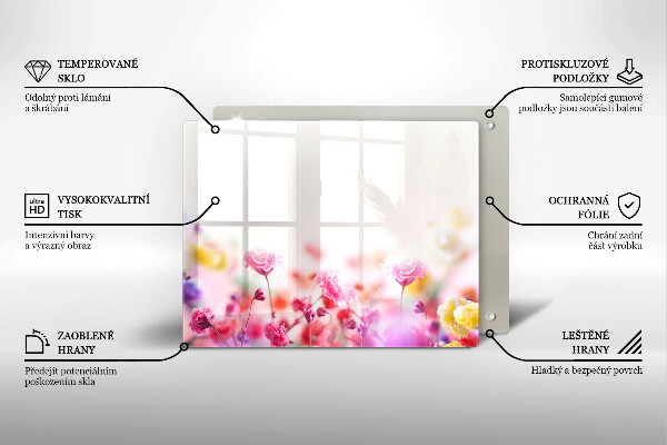 Tabla de cortar de vidrio Prado de flores