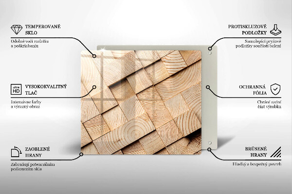 De vidrio templado Cuadrados de madera