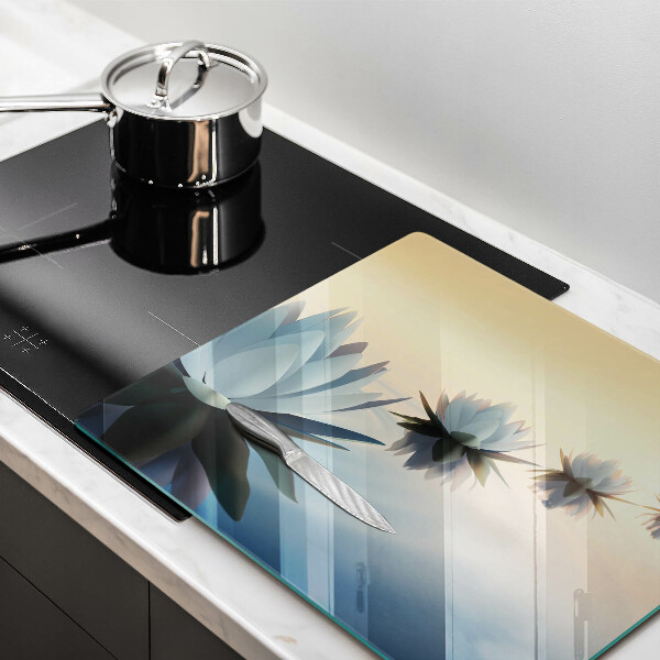 De vidrio templado Flores de lirio en el agua