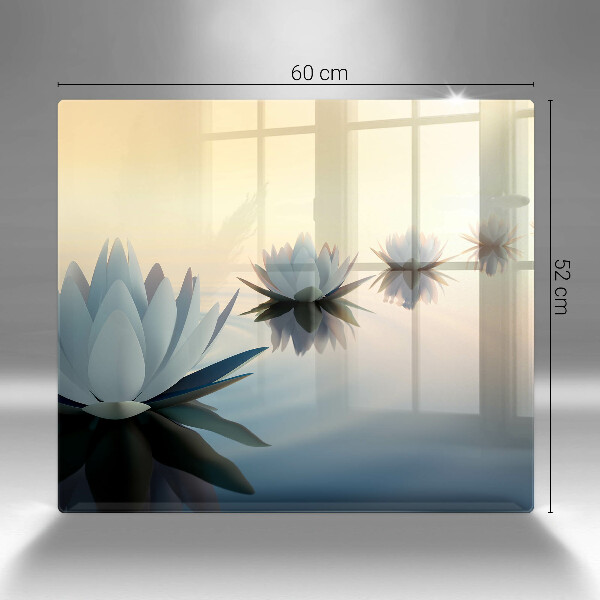 De vidrio templado Flores de lirio en el agua