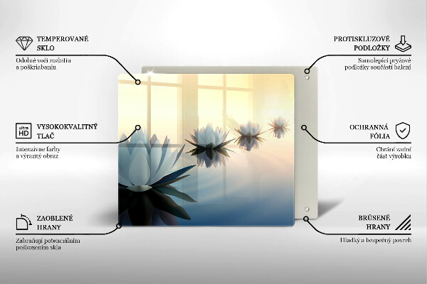 De vidrio templado Flores de lirio en el agua