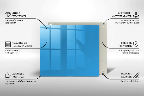 De vidrio templado Color azul