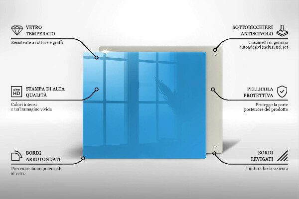 De vidrio templado Color azul