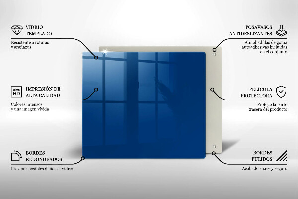 De vidrio templado Color azul