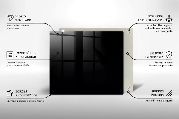 De vidrio templado De color negro