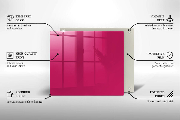 De vidrio templado Color rosa