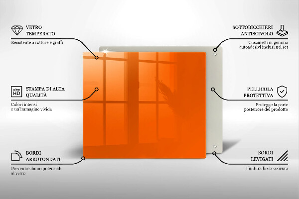 De vidrio templado Color naranja