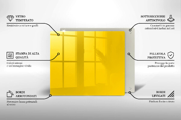 De vidrio templado Amarillo