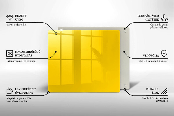 De vidrio templado Amarillo