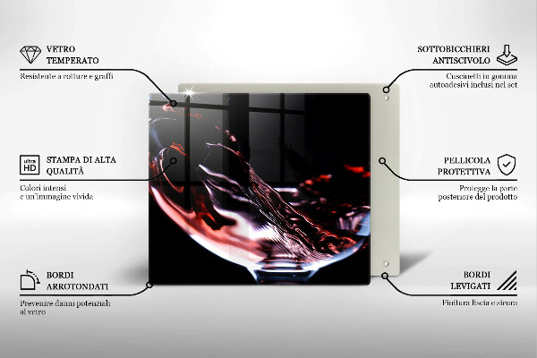 De vidrio templado Una copa de vino tinto