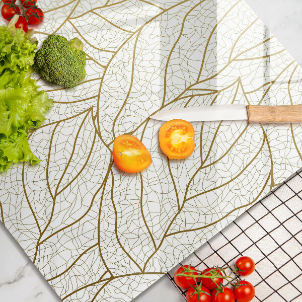 De vidrio templado Patrón de hojas de arte lineal