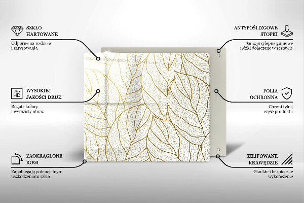 De vidrio templado Patrón de hojas de arte lineal