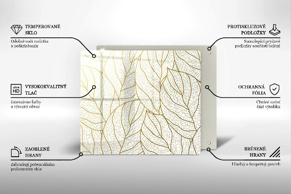 De vidrio templado Patrón de hojas de arte lineal