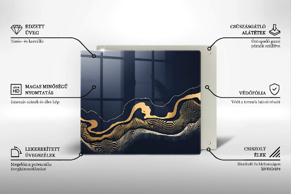 De vidrio templado Líneas doradas abstractas