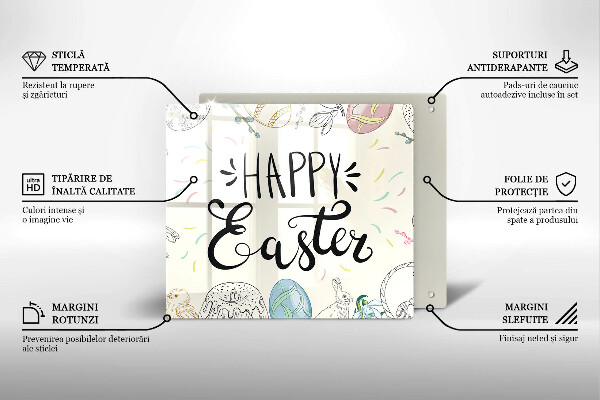 De vidrio templado Happy easter