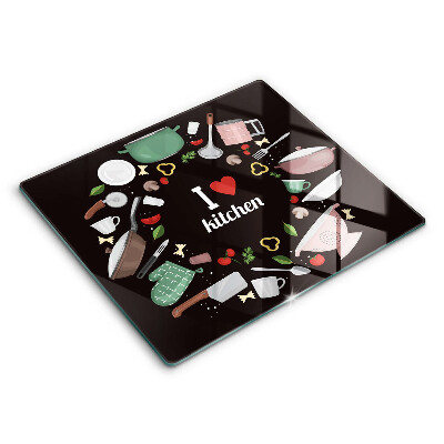 De vidrio templado Ilustración me encanta la cocina