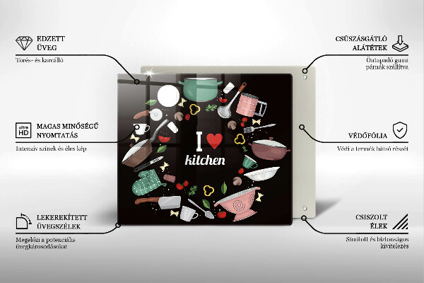 De vidrio templado Ilustración me encanta la cocina