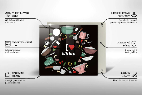 De vidrio templado Ilustración me encanta la cocina