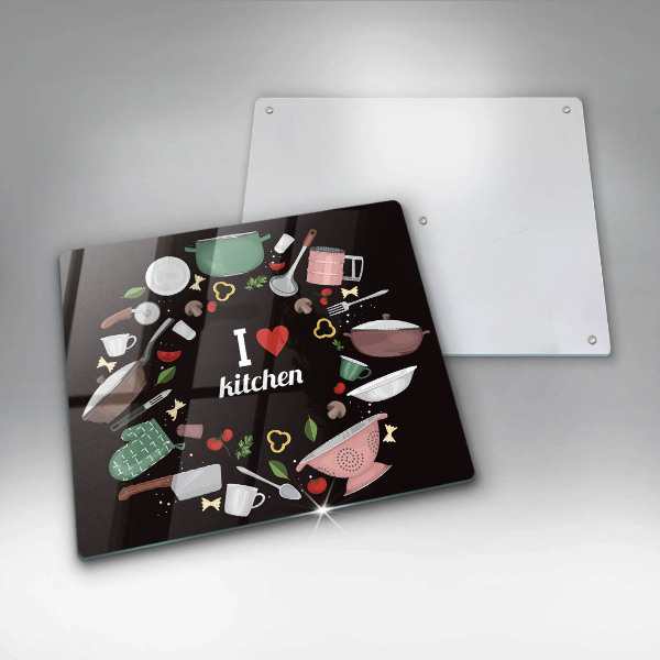 De vidrio templado Ilustración me encanta la cocina