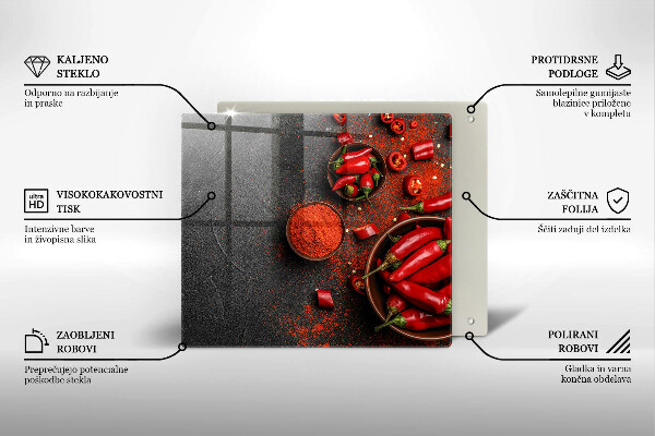 De vidrio templado Chiles rojos