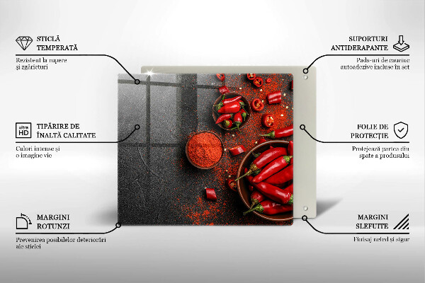 De vidrio templado Chiles rojos