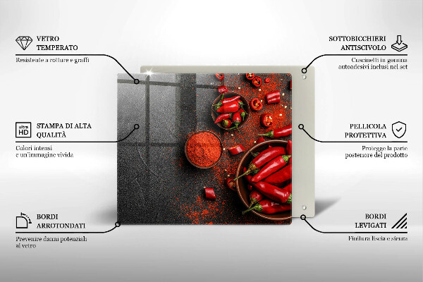De vidrio templado Chiles rojos