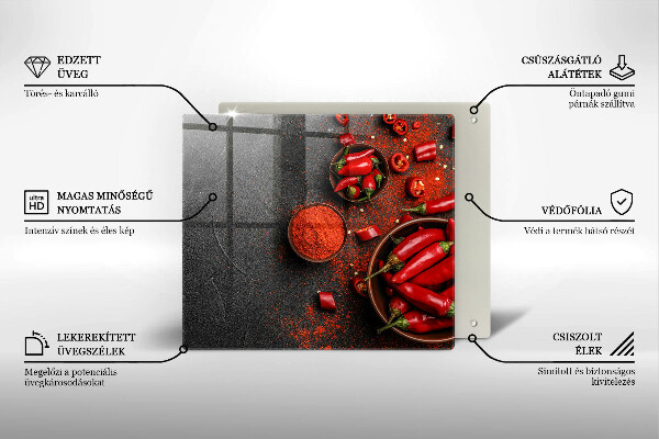 De vidrio templado Chiles rojos