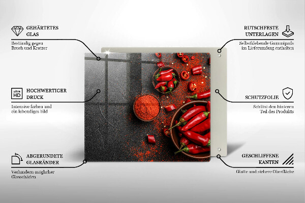 De vidrio templado Chiles rojos