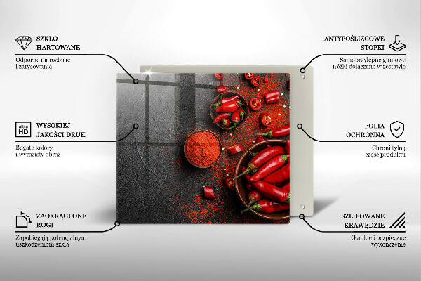 De vidrio templado Chiles rojos