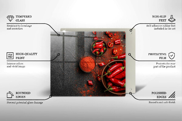 De vidrio templado Chiles rojos