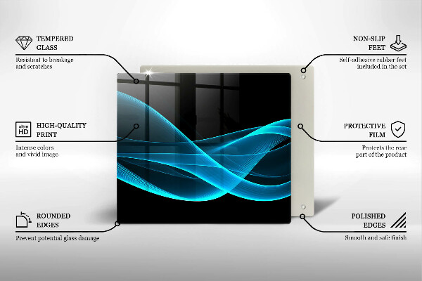 De vidrio templado Abstracción azul