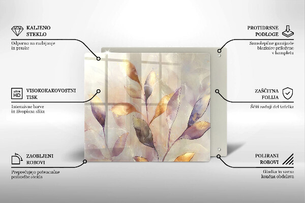 De vidrio templado Hojas boho pintadas