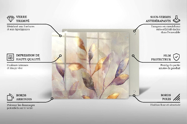 De vidrio templado Hojas boho pintadas