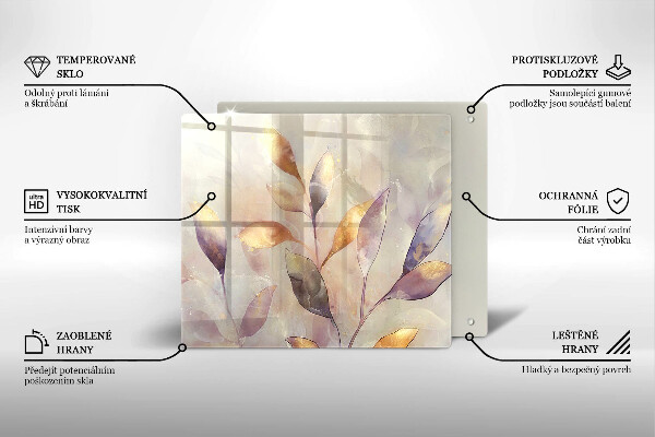 De vidrio templado Hojas boho pintadas