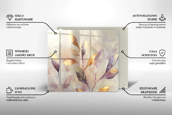 De vidrio templado Hojas boho pintadas